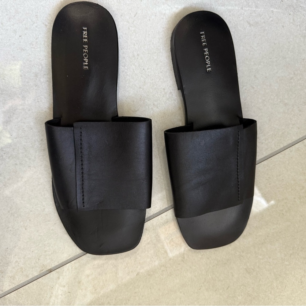 Free People Black Leather Sandals